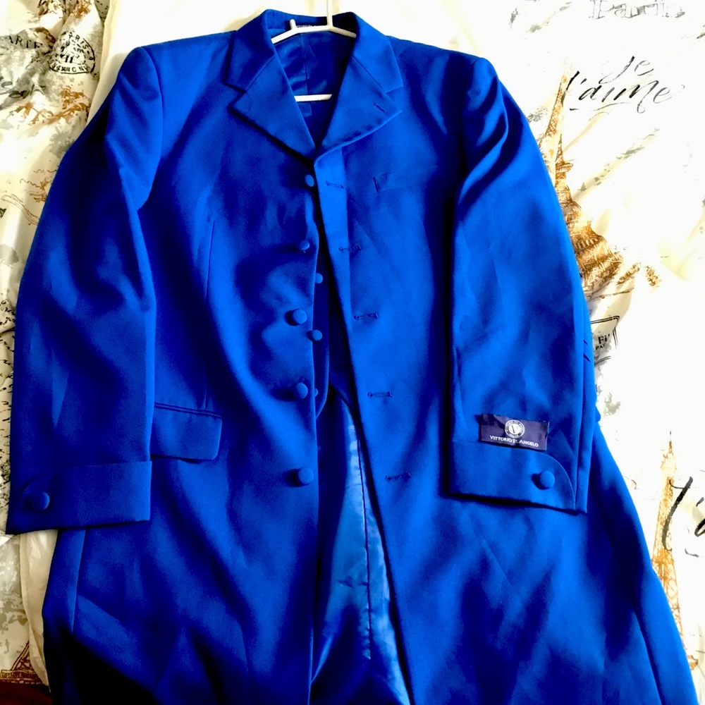 Vittorio St Angelo Zoot Suite Royal Blue with Chain